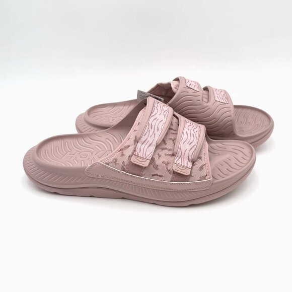 NEW Hoka One One Ora Luxe Recovery Slide Sandals Men\'s Pale Mauve / Wistful main image 5